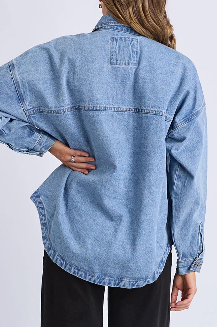 Laura Denim Shacket - Light Blue