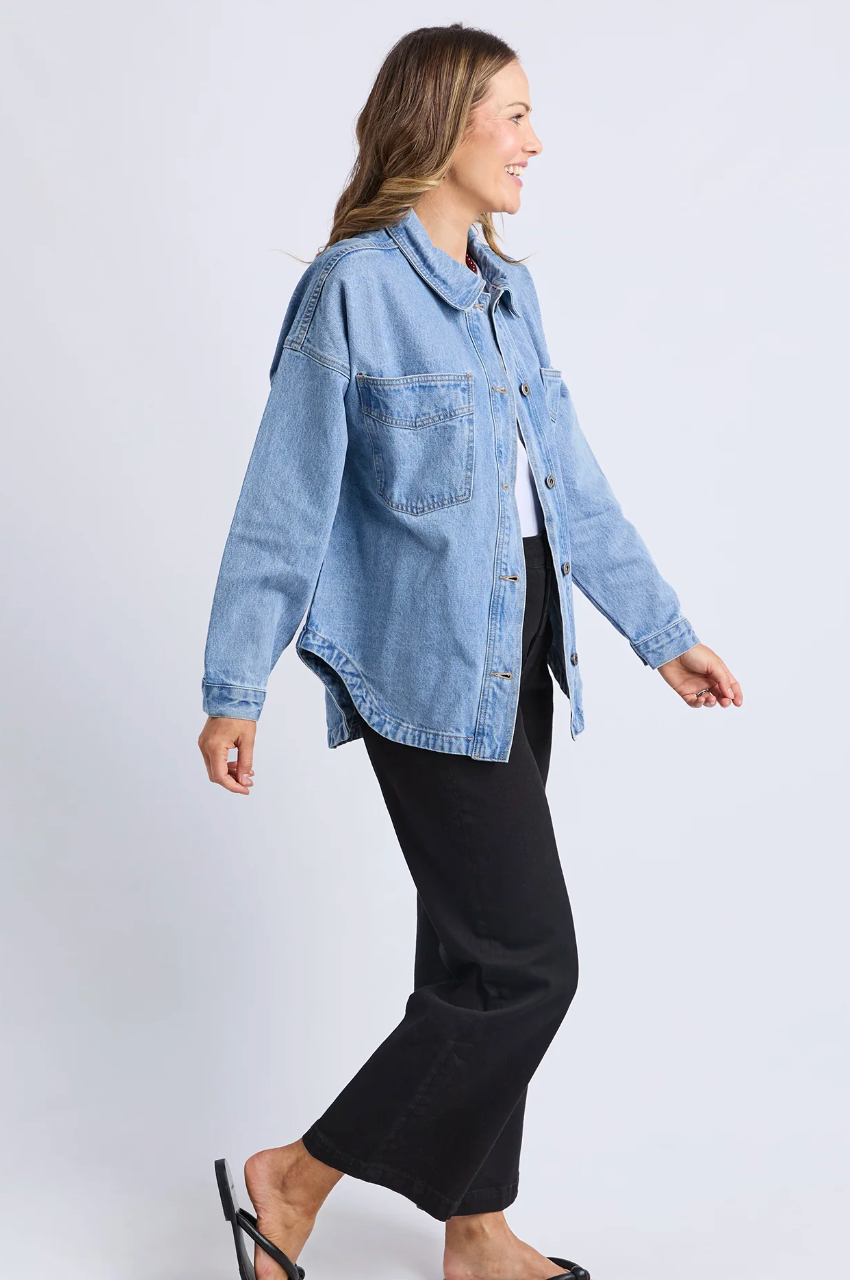 Laura Denim Shacket - Light Blue