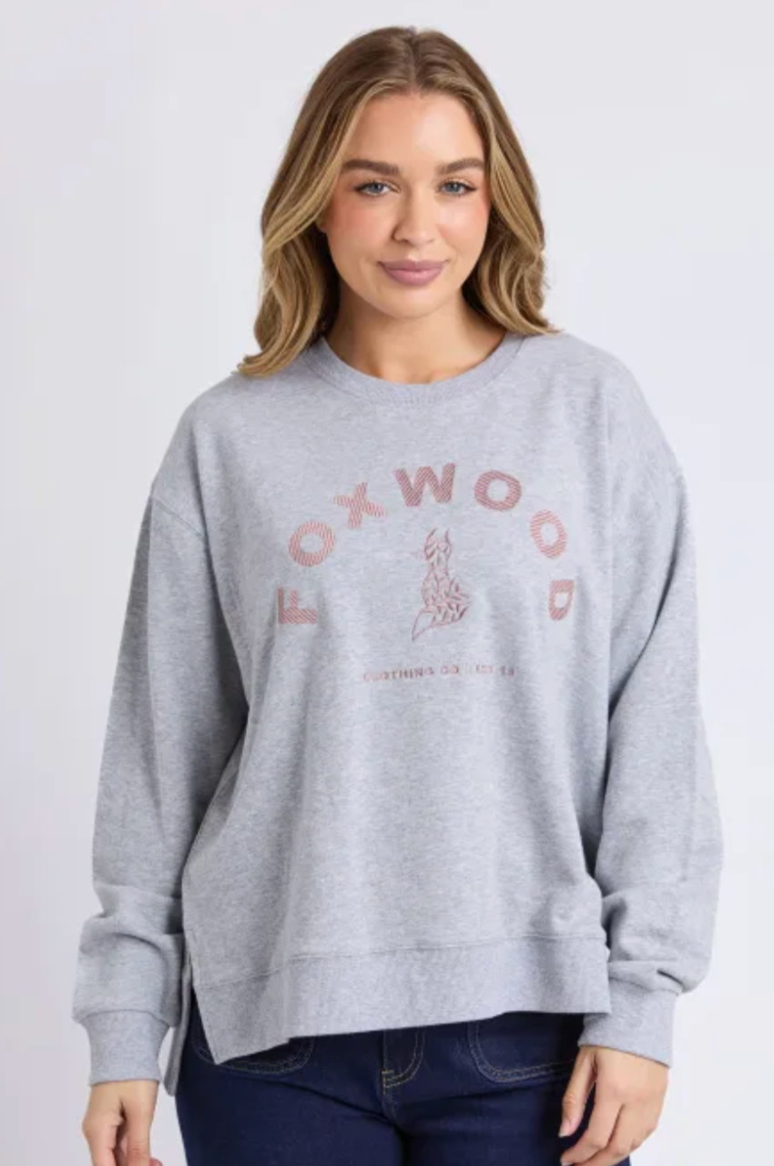 Foxwood Effortless Contrast Crew - Grey