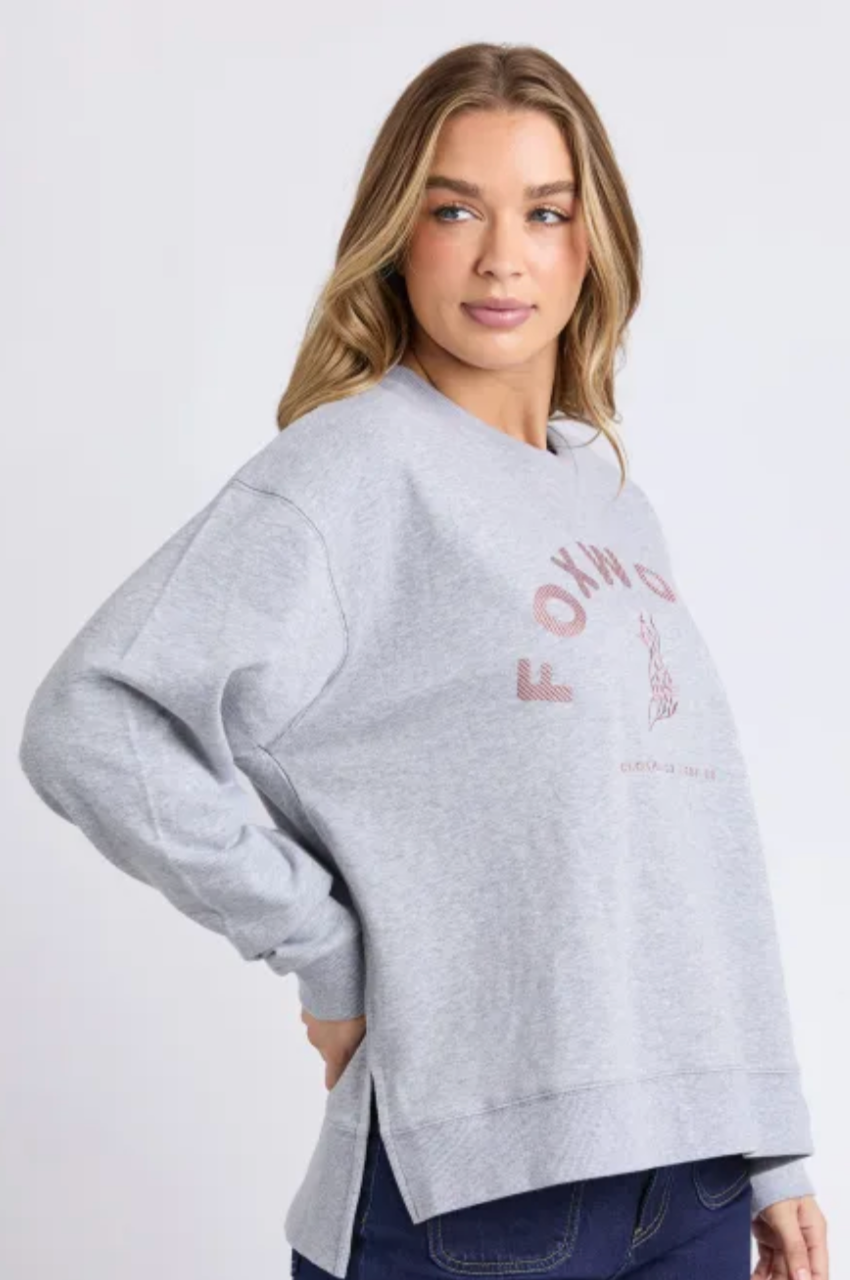 Foxwood Effortless Contrast Crew - Grey