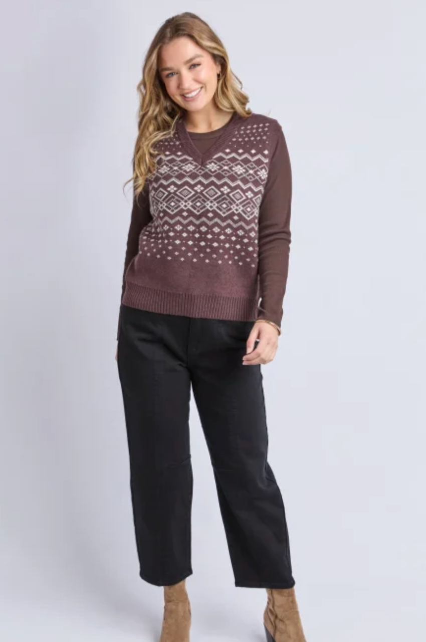 Nordic Vest - Choc/White
