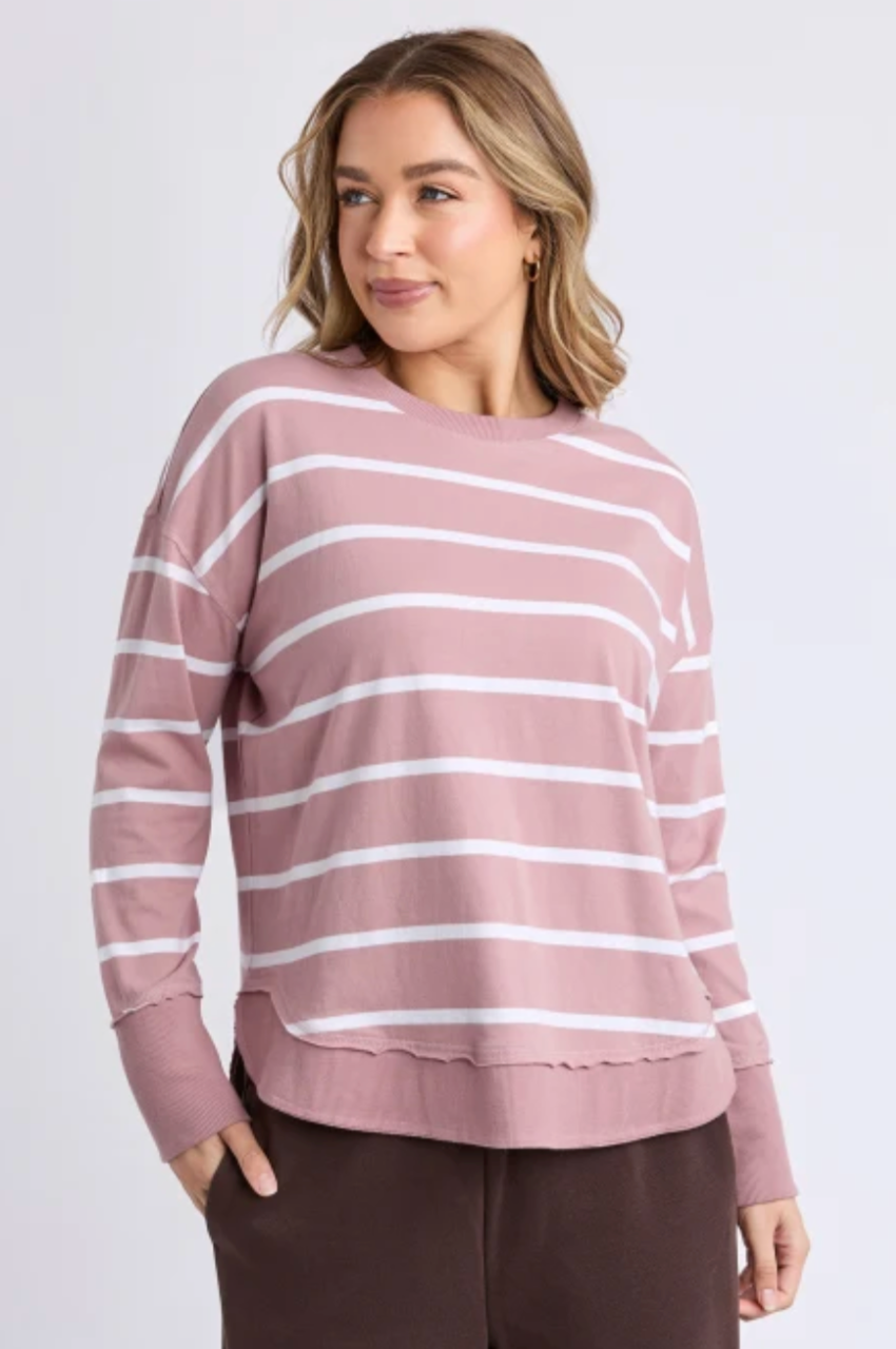 Foxwood Farrah Stripe Long Sleeve - Wood Rose