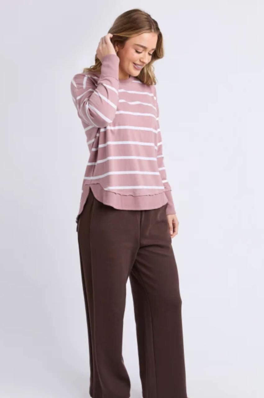 Foxwood Farrah Stripe Long Sleeve - Wood Rose