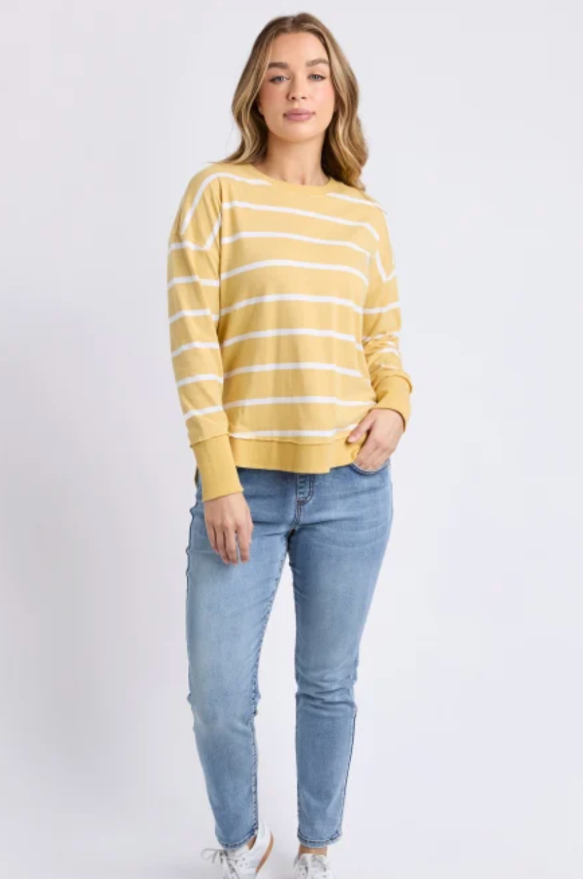 Foxwood Farrah Stripe Long Sleeve - Butter Stripe