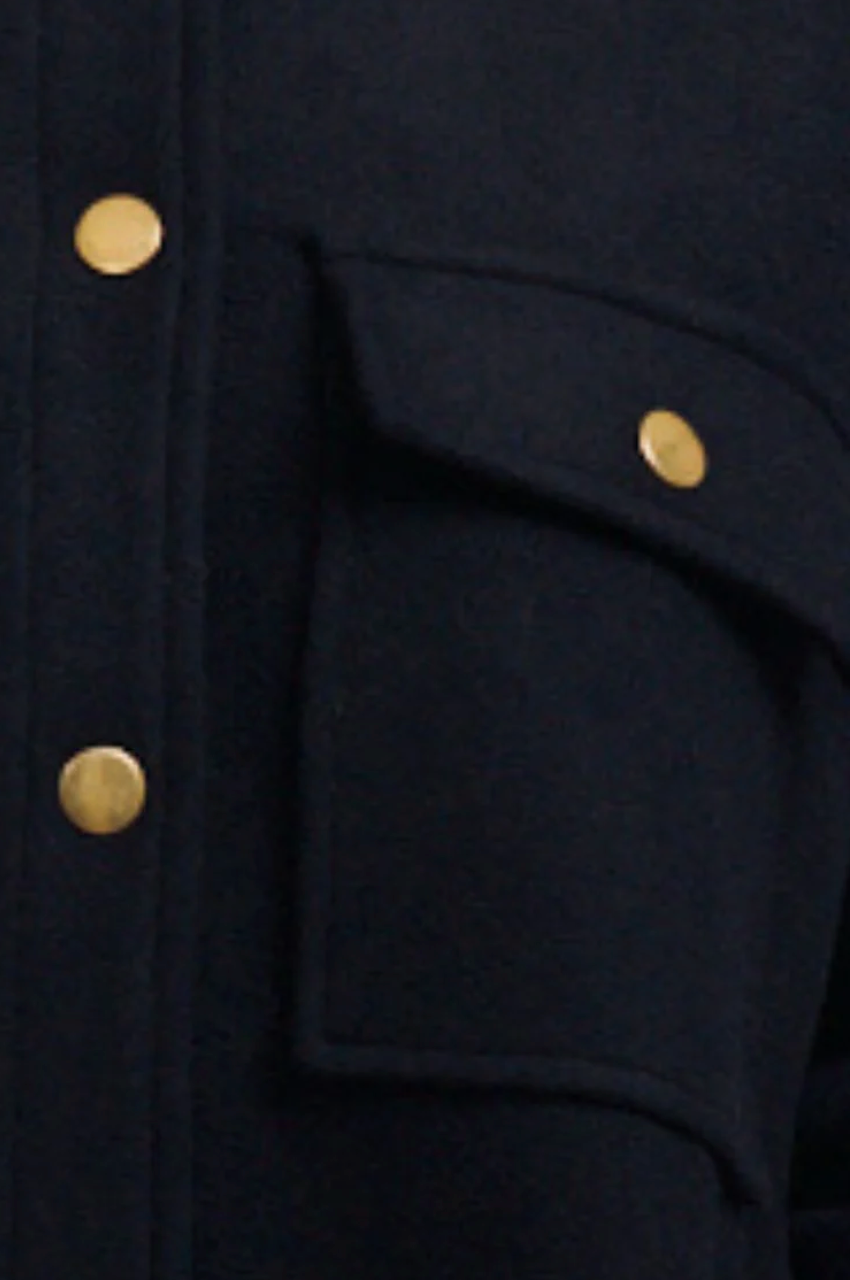 Allegra Relaxed Wool Blend Jacket - French Navy