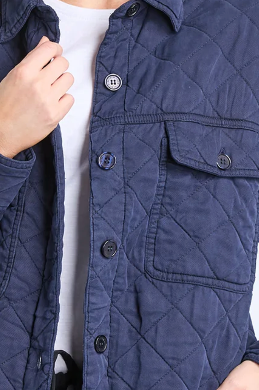 Katie Quilted Shacket - Navy