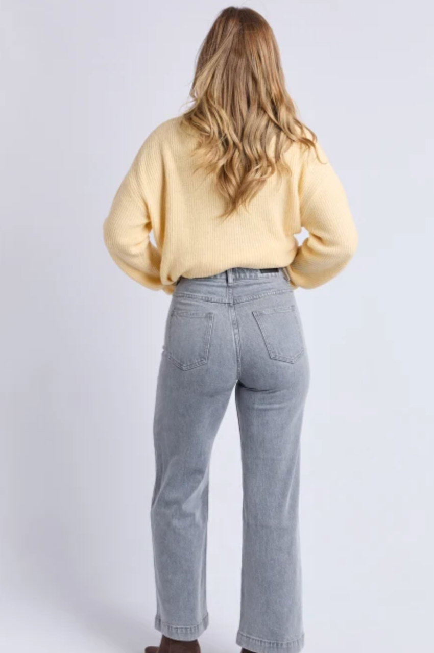 Sarah Wide Leg Jean - Washed Grey