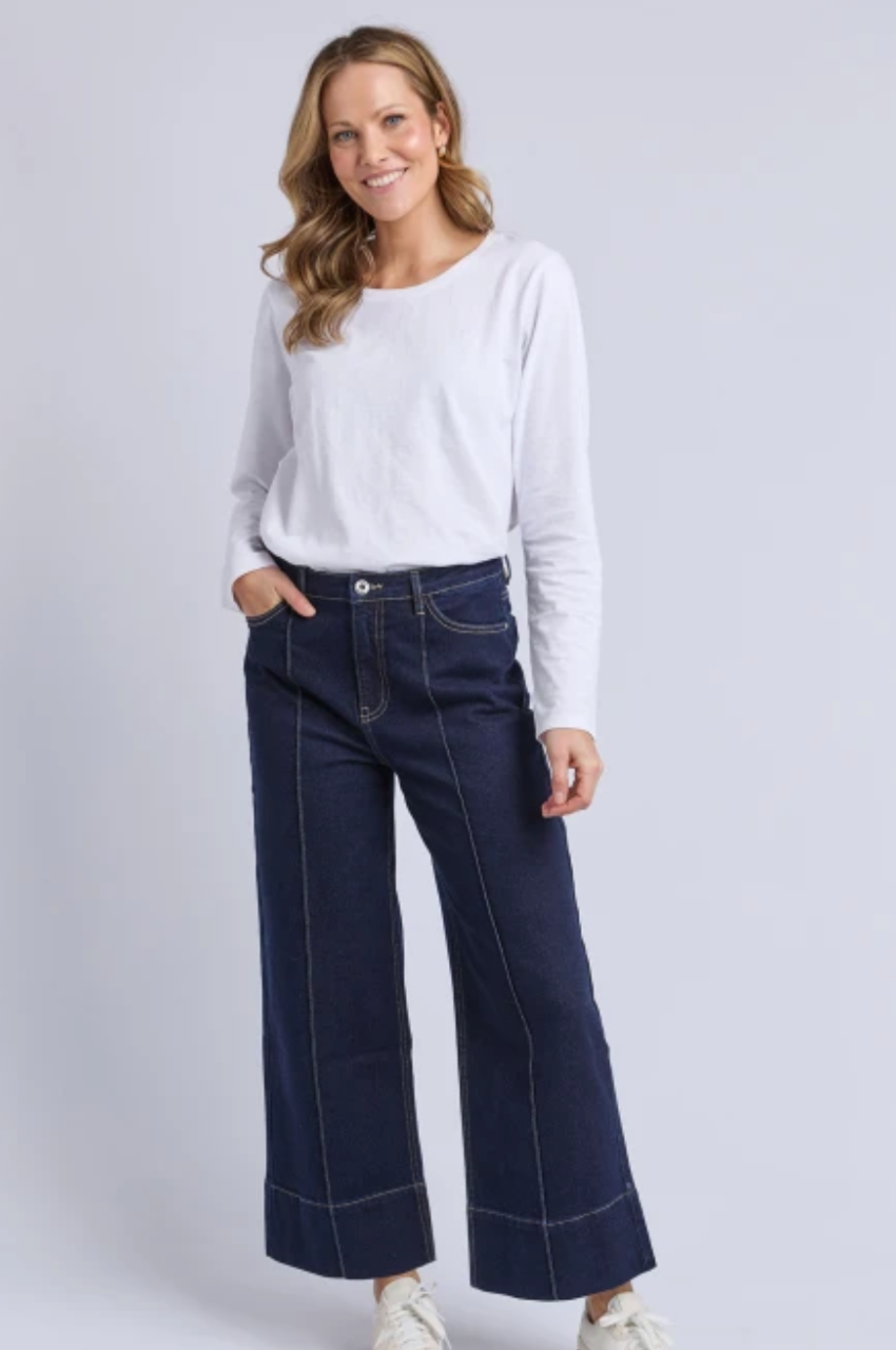 Ando Pin Tuck Jean - Dark Blue Wash