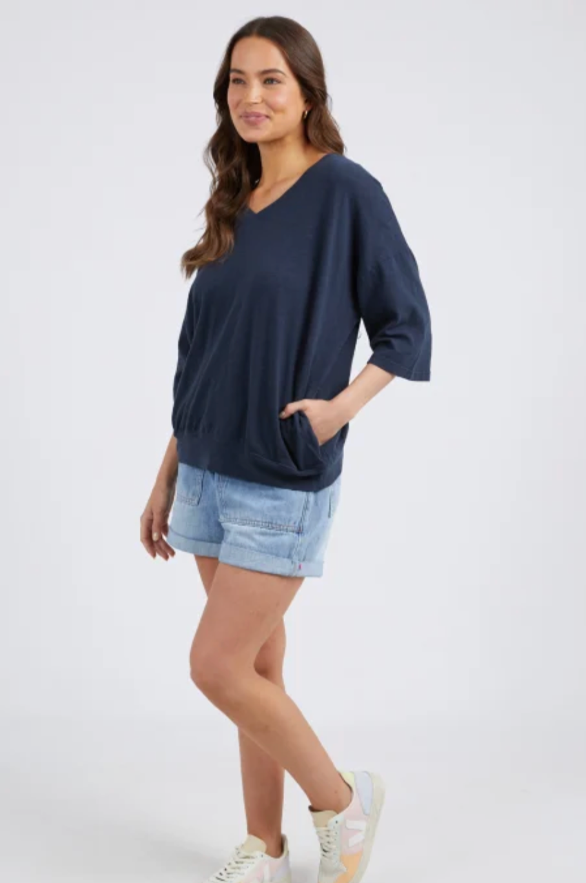 Elm Mazie Vee Neck - Navy