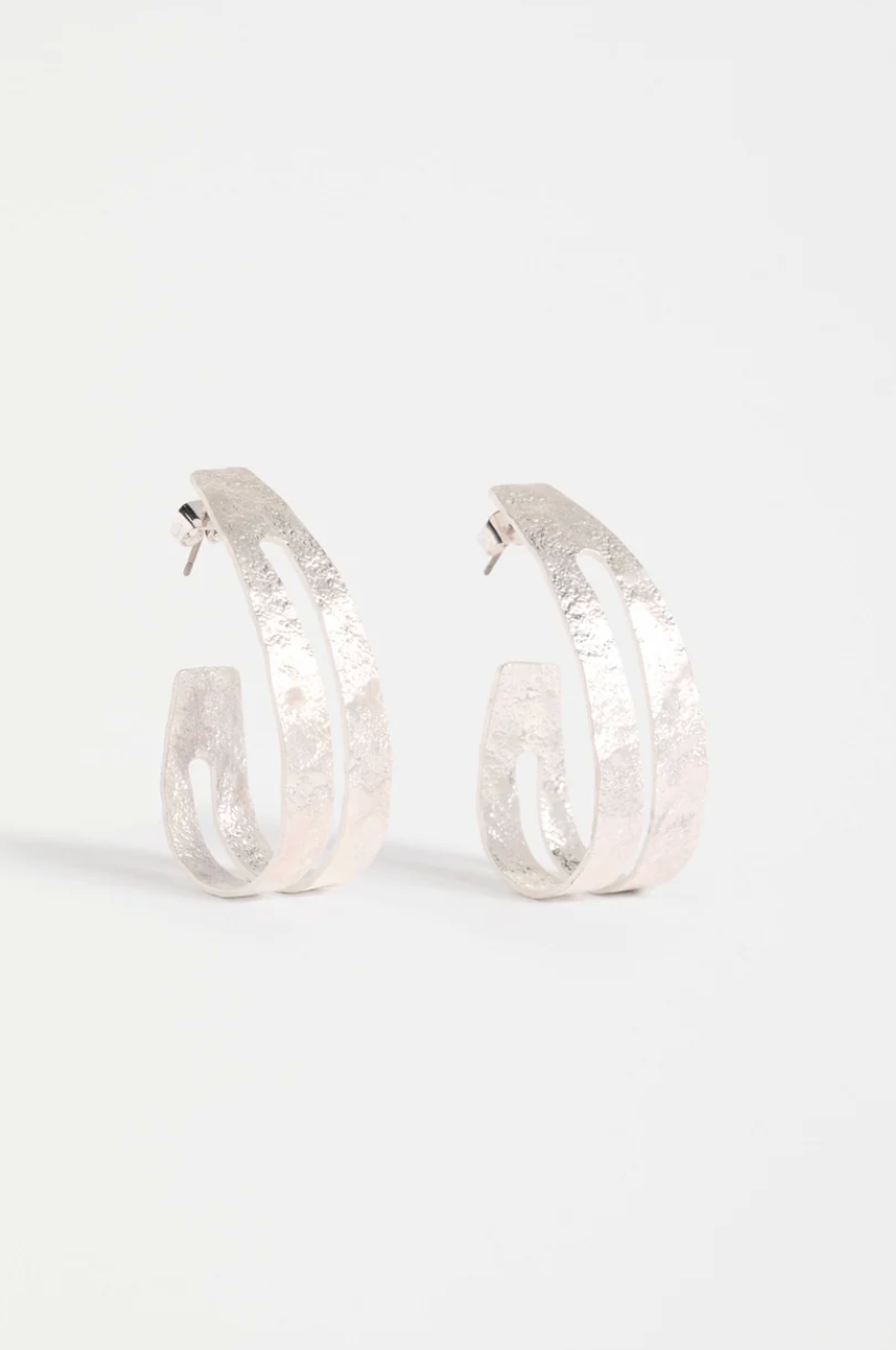 Elk Amner Large Hoop Earring - Silver