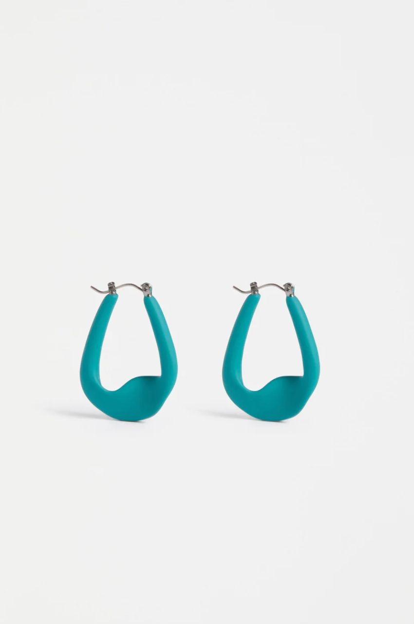 Elk Rekke Hoop Earring - Teal
