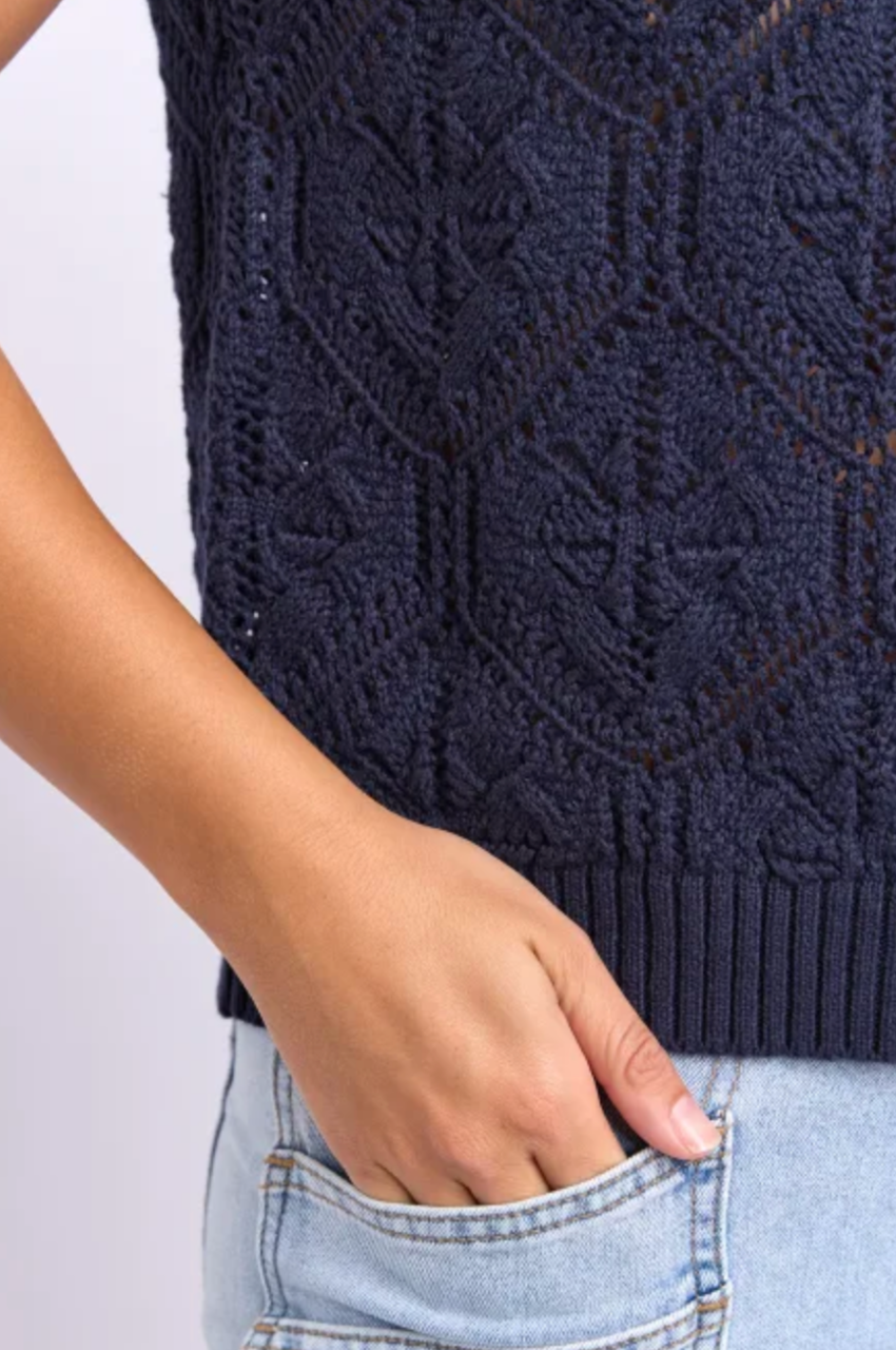 Foxwood Luna Knit Vest - Dk Sapphire
