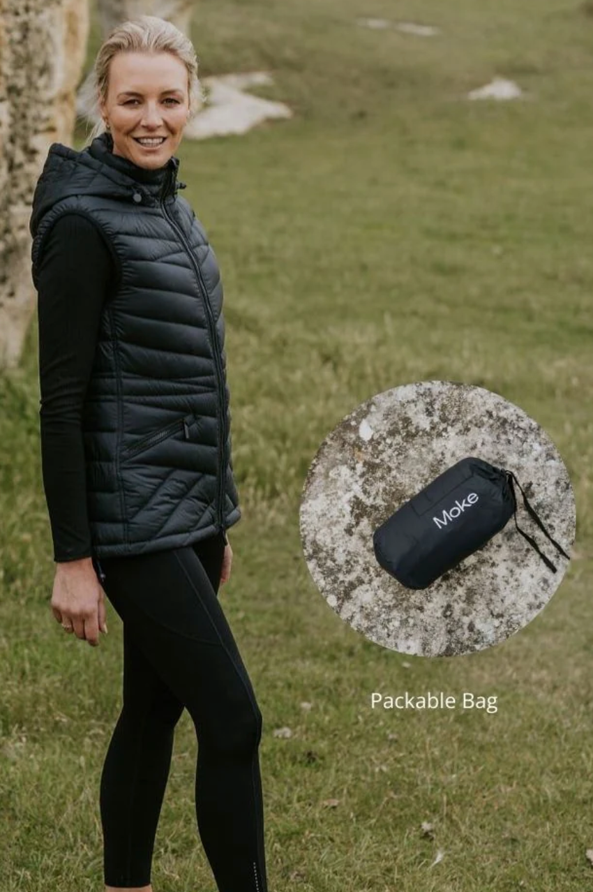 Moke Mary Claire Puffer Vest - Black