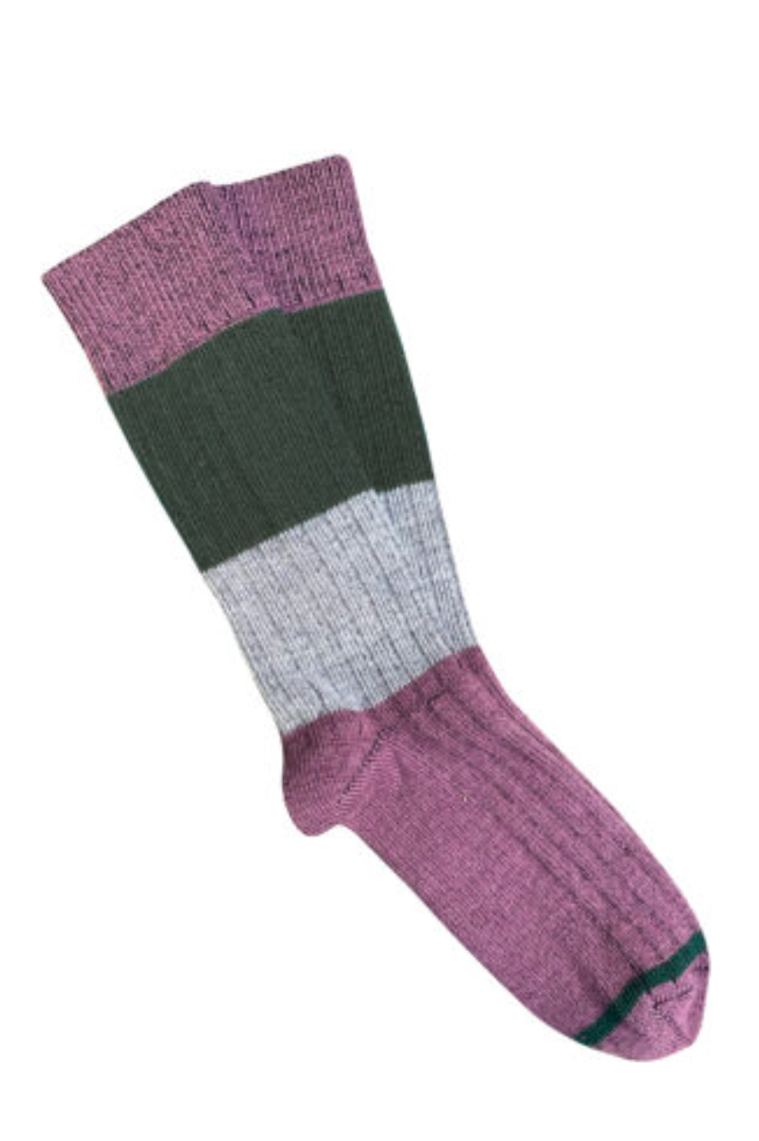Chunky Rib Wool Socks - Mauve