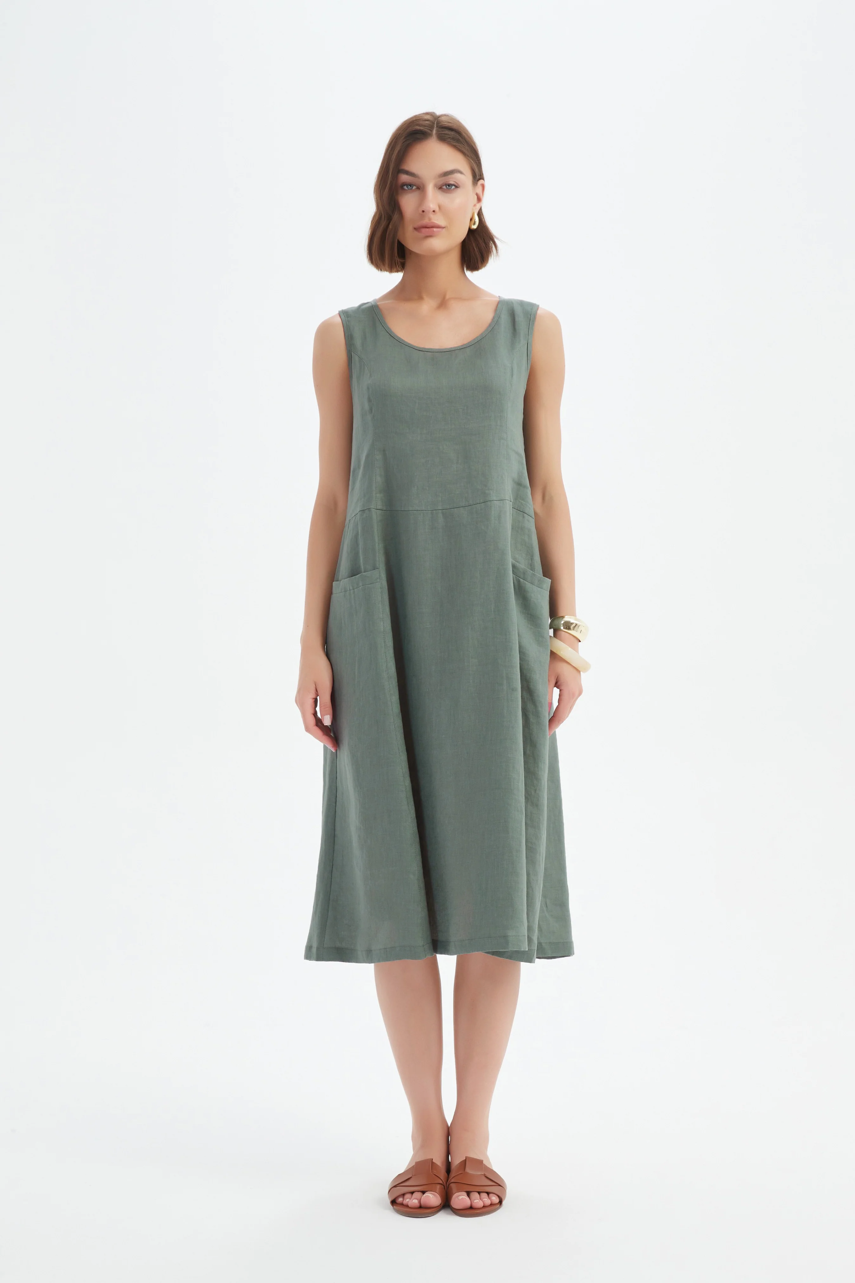 Sleeveless Pocket Dress - Petrol