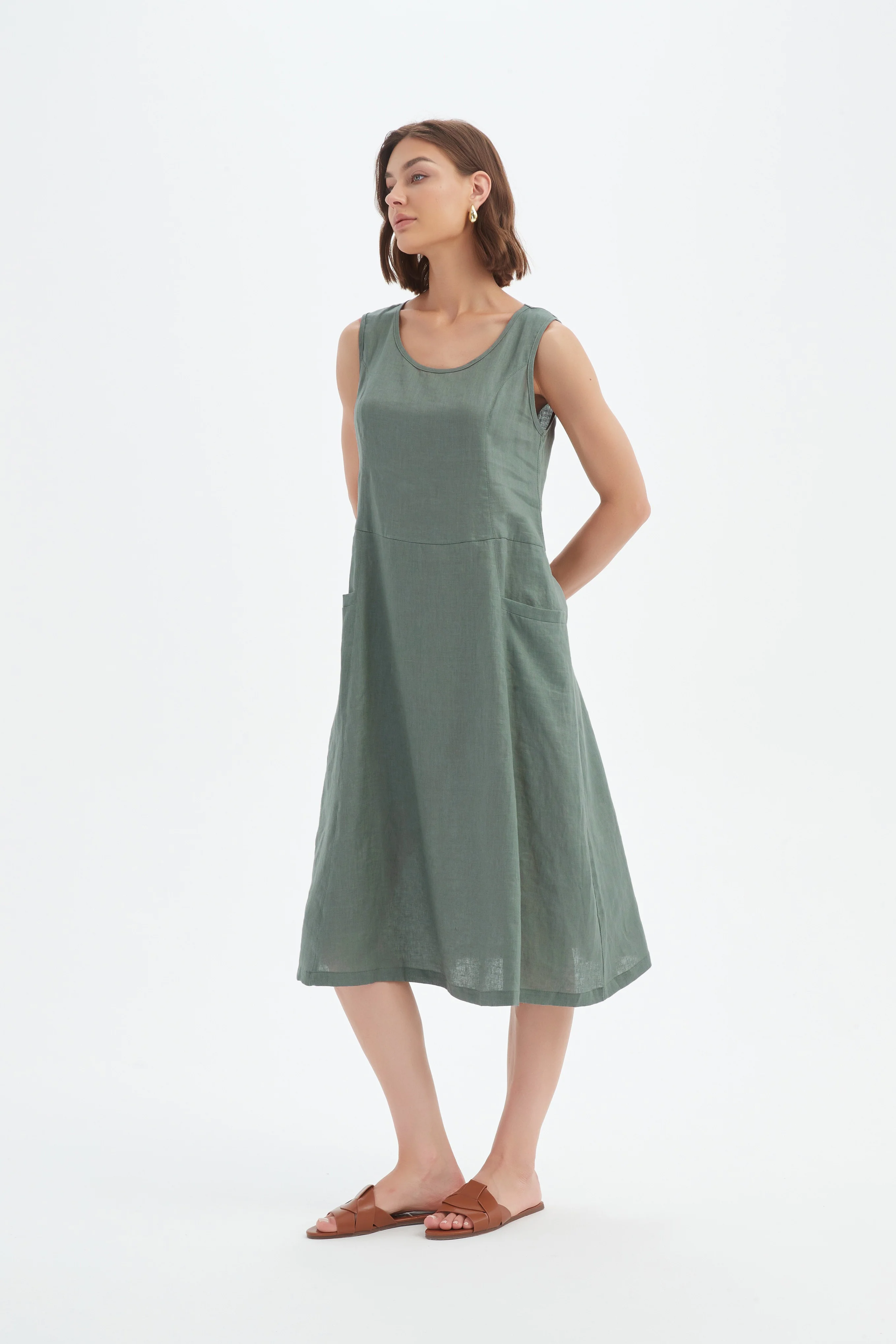 Sleeveless Pocket Dress - Petrol