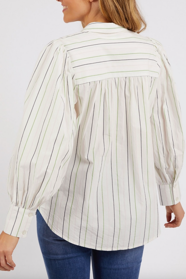 Sorrel Stripe L/S Shirt - Pearl/Green/Lilac