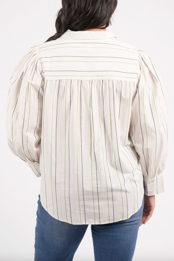 Sorrel Stripe L/S Shirt - Pearl/Green/Lilac