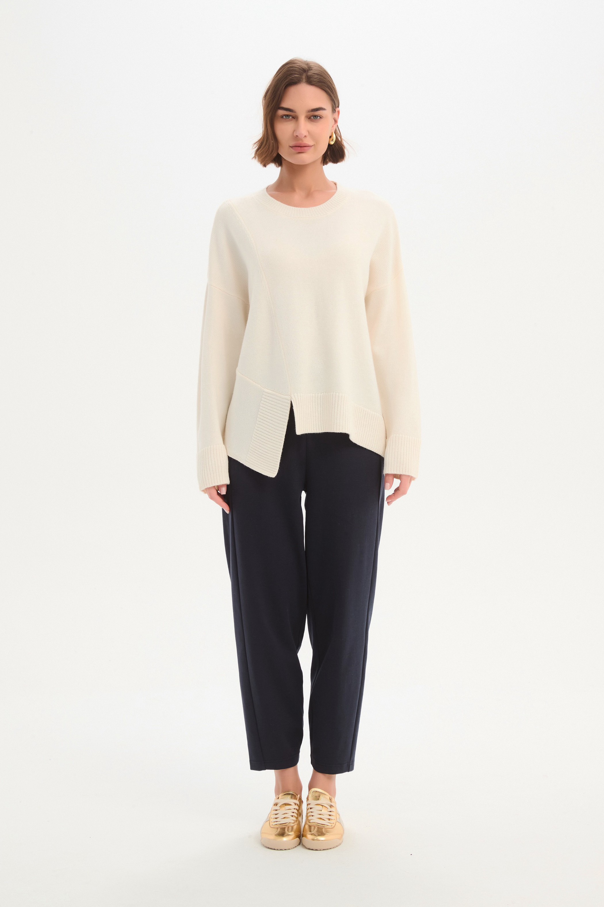 Textured Cuff Knit - Cream