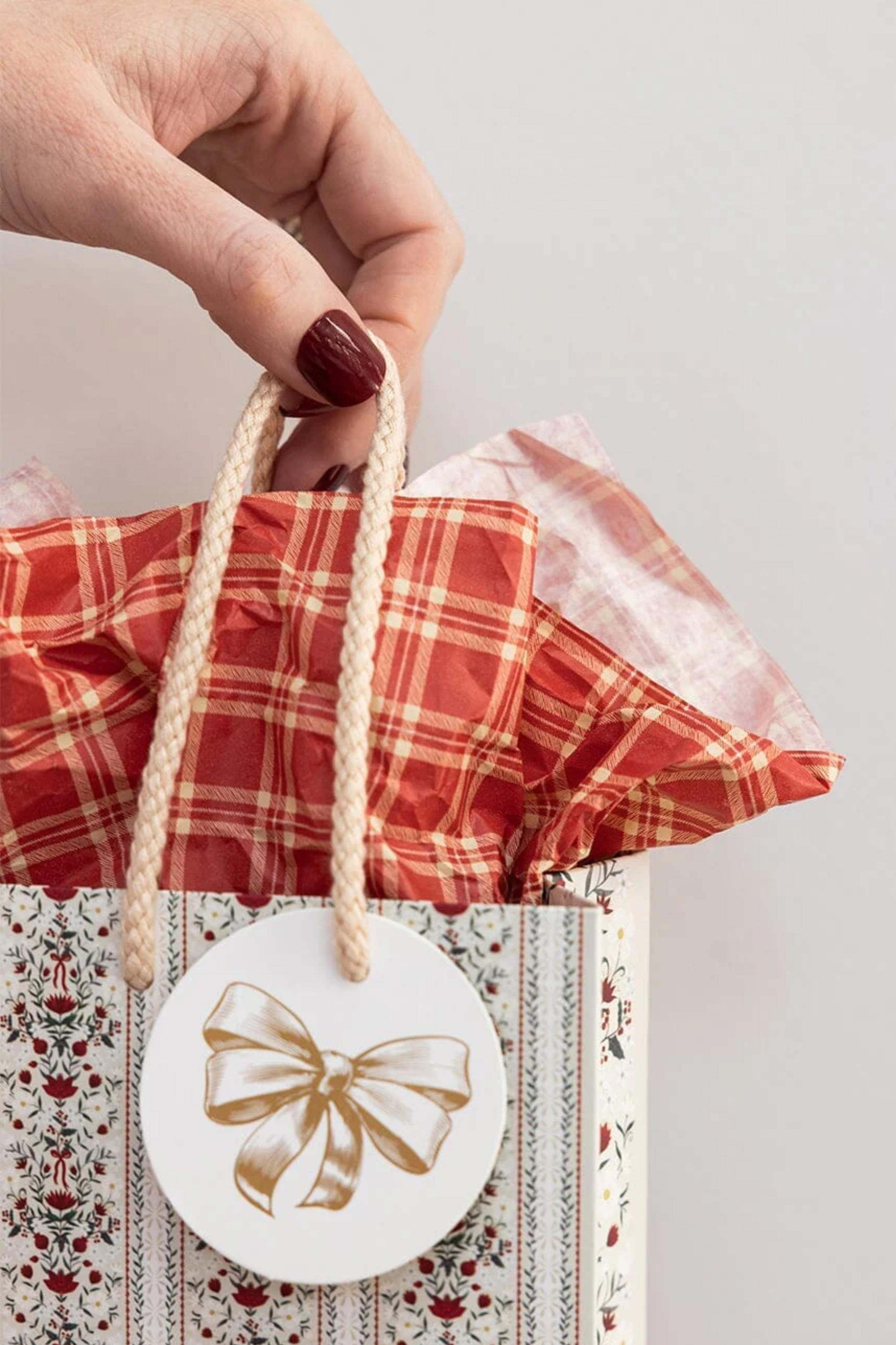 Tissue Paper - Xmas Red Check 4 Pk