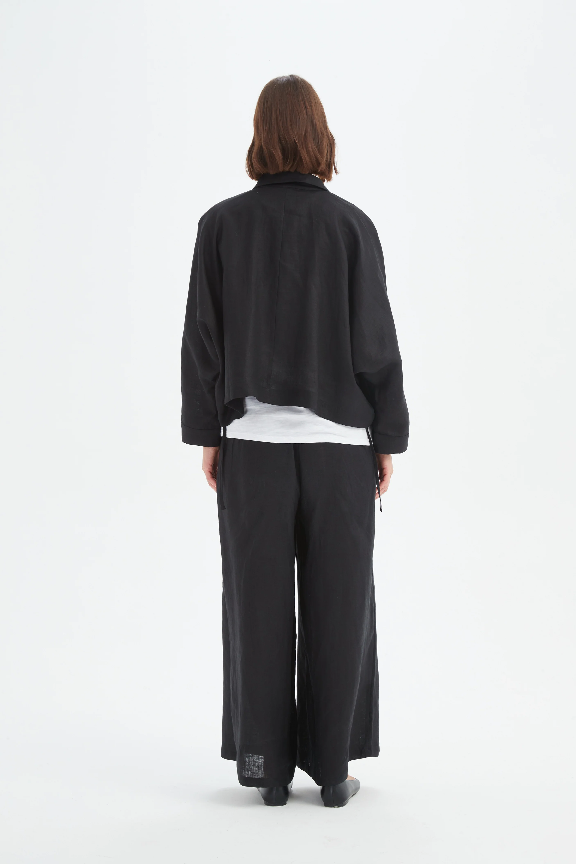 Wide Crop Overshirt - Black