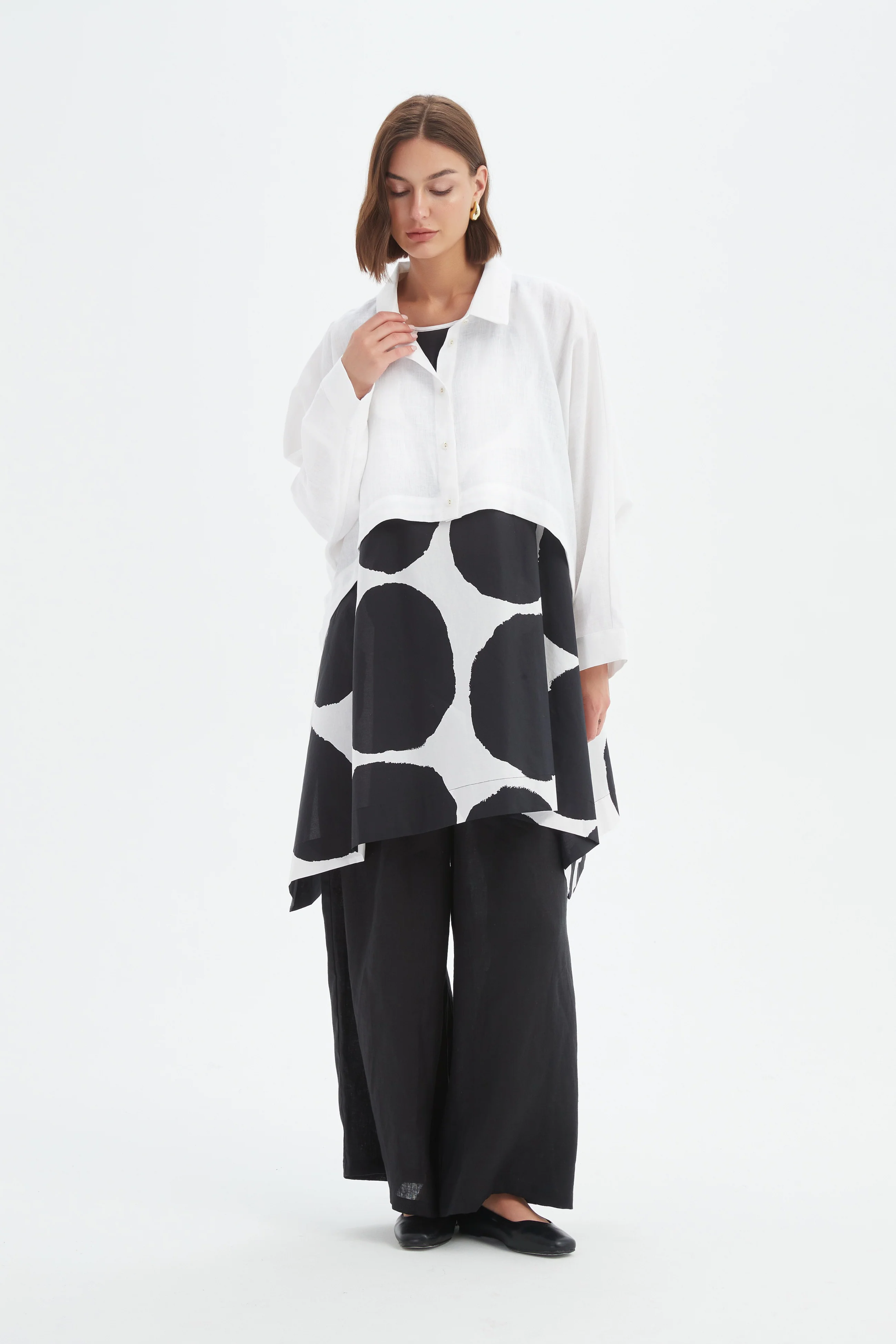 Wide Crop Overshirt - White