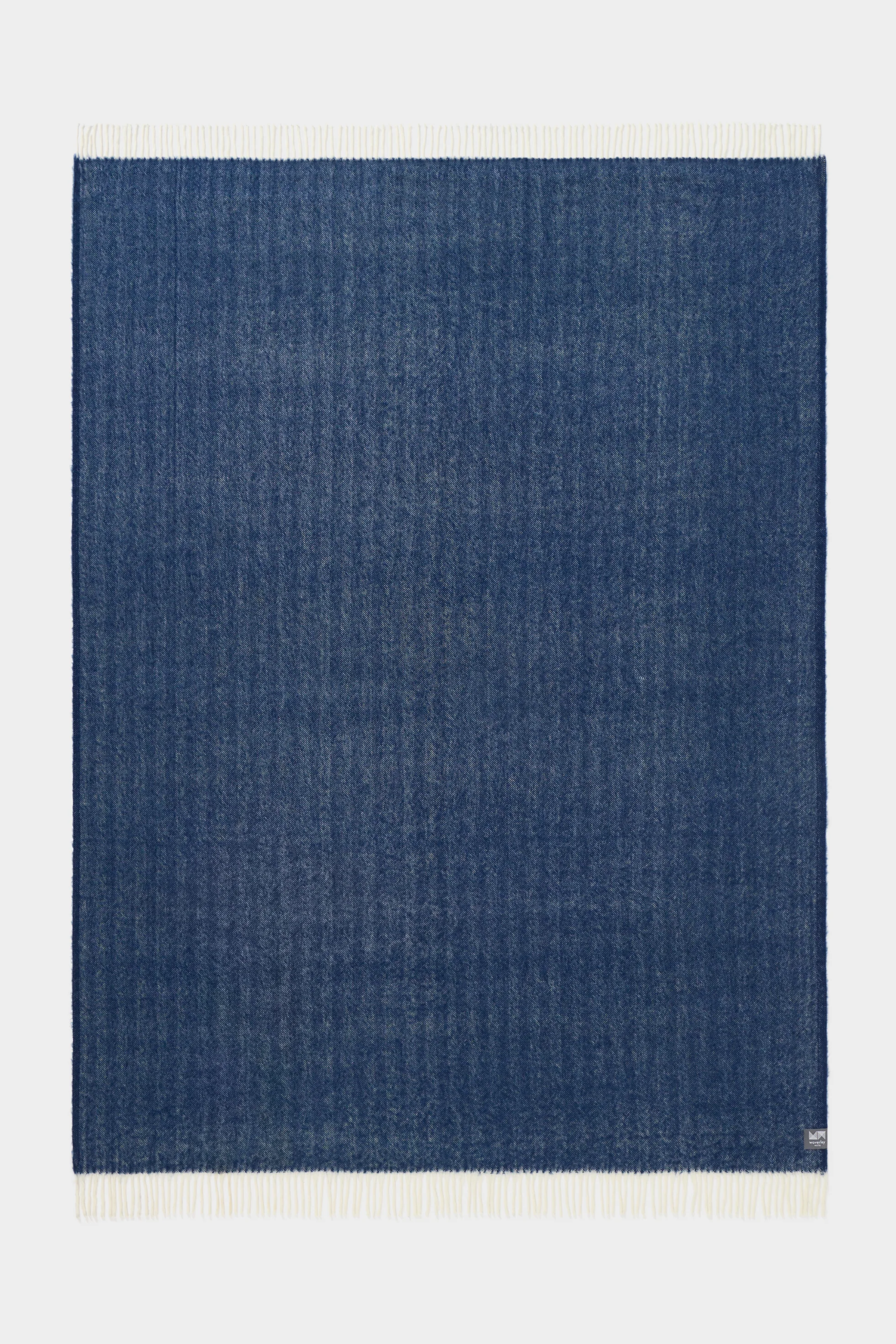Wool Herringbone Throw - Eclipse
