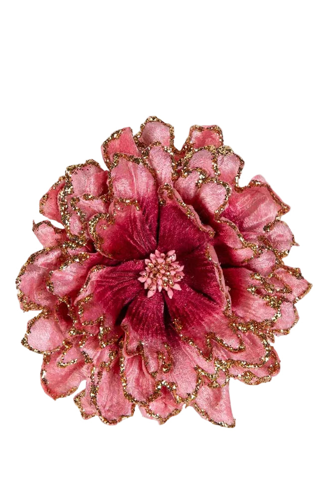 Stella Velvet Clip On Peony Pink