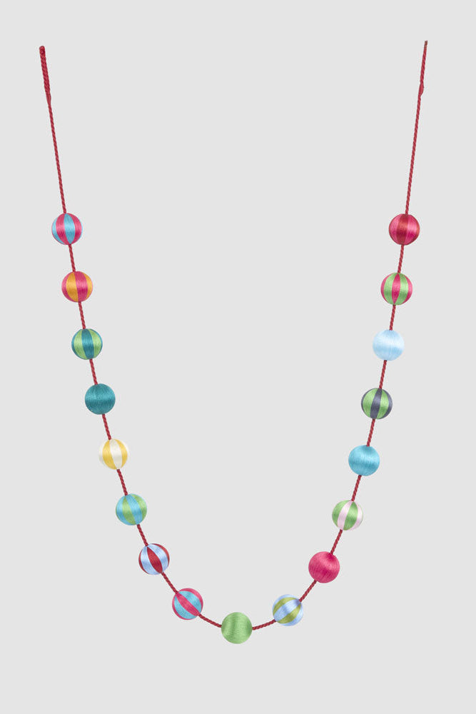 Rainbow Silk Bauble Garland Multicolour