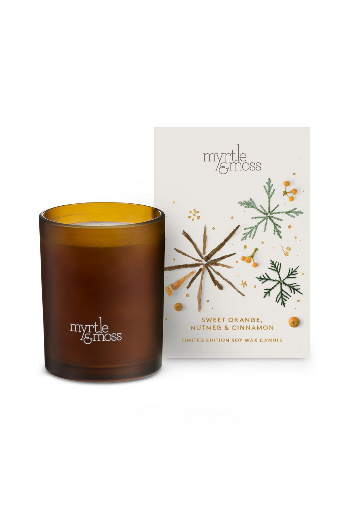Xmas Candle - Sweet Orange, Cinnamon & Nutmeg (white)