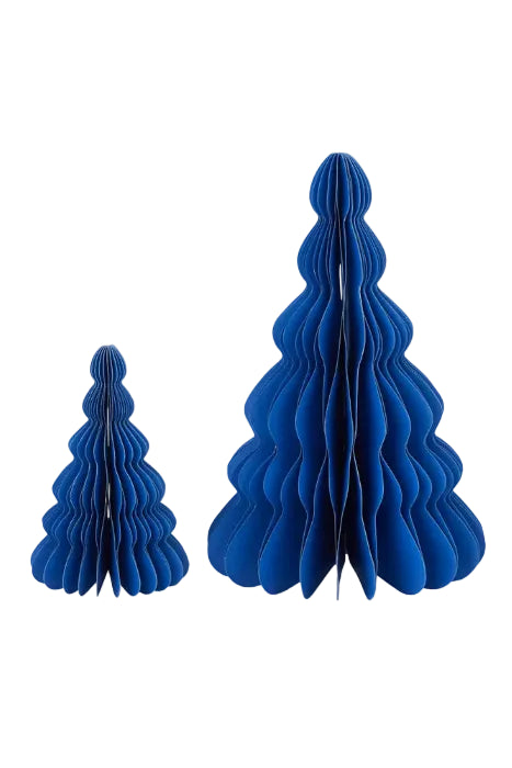 S/2 Curved Paper Tree Dcor 12x21 Blue