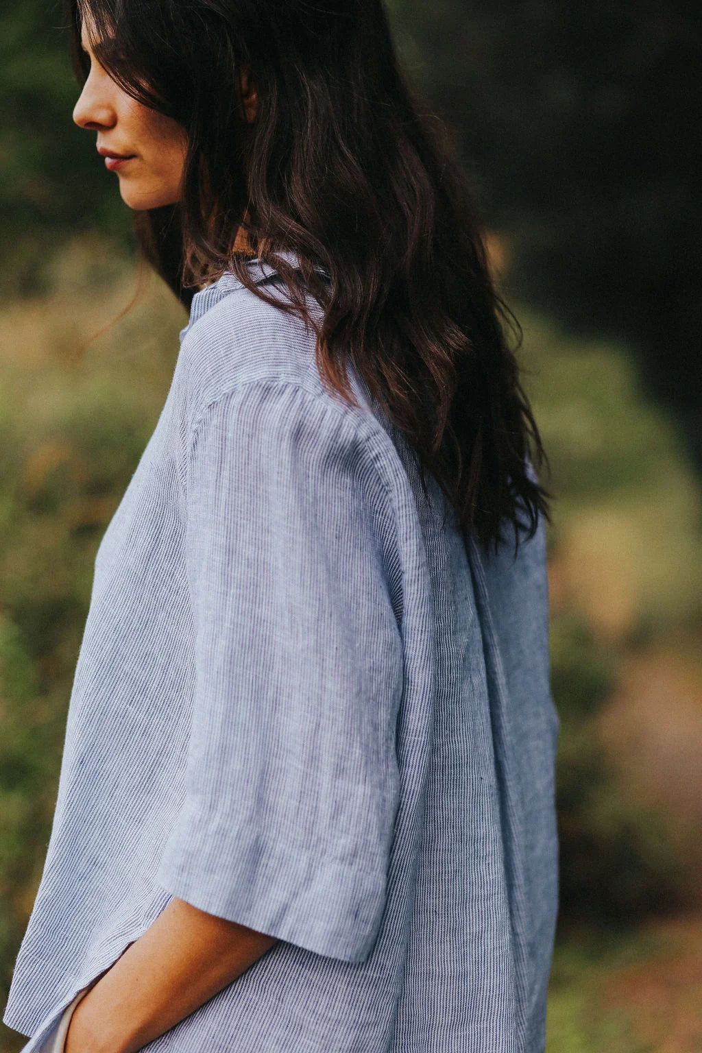 Dion S/S Shirt - Fine Blue Stripe