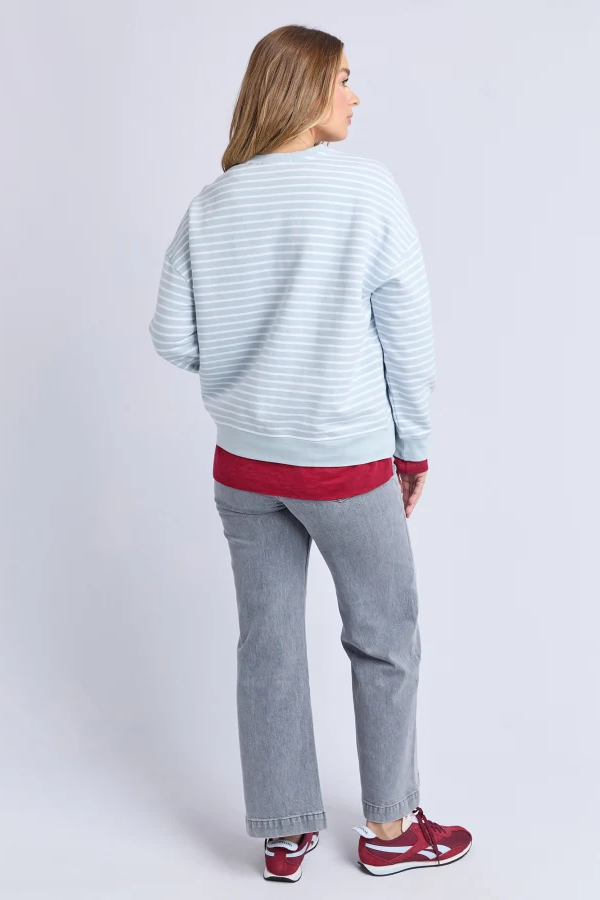 Original Stripe Crew - Ice Blue/White