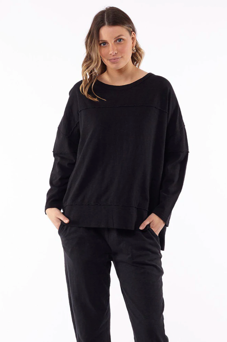 Foxwood Jayne Throw on Top - Black