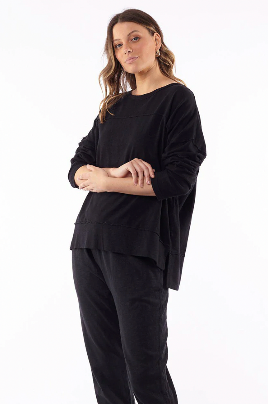 Foxwood Jayne Throw on Top - Black