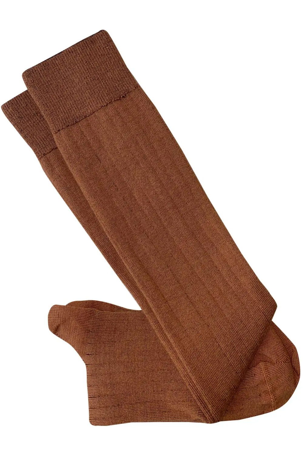 Long Rib Wool Socks - Paprika