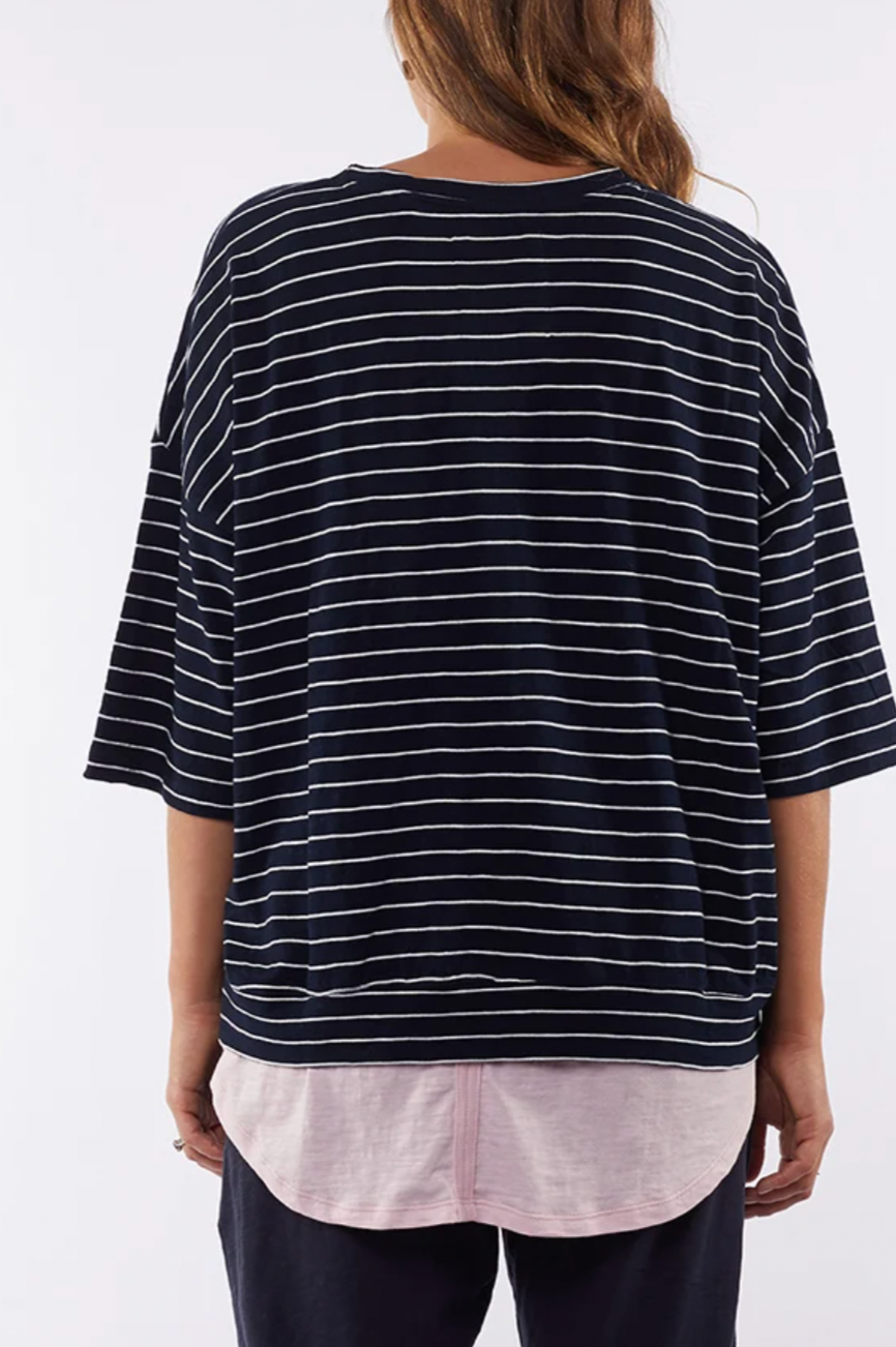 Mazie Sweat - Navy/Wh Stripe