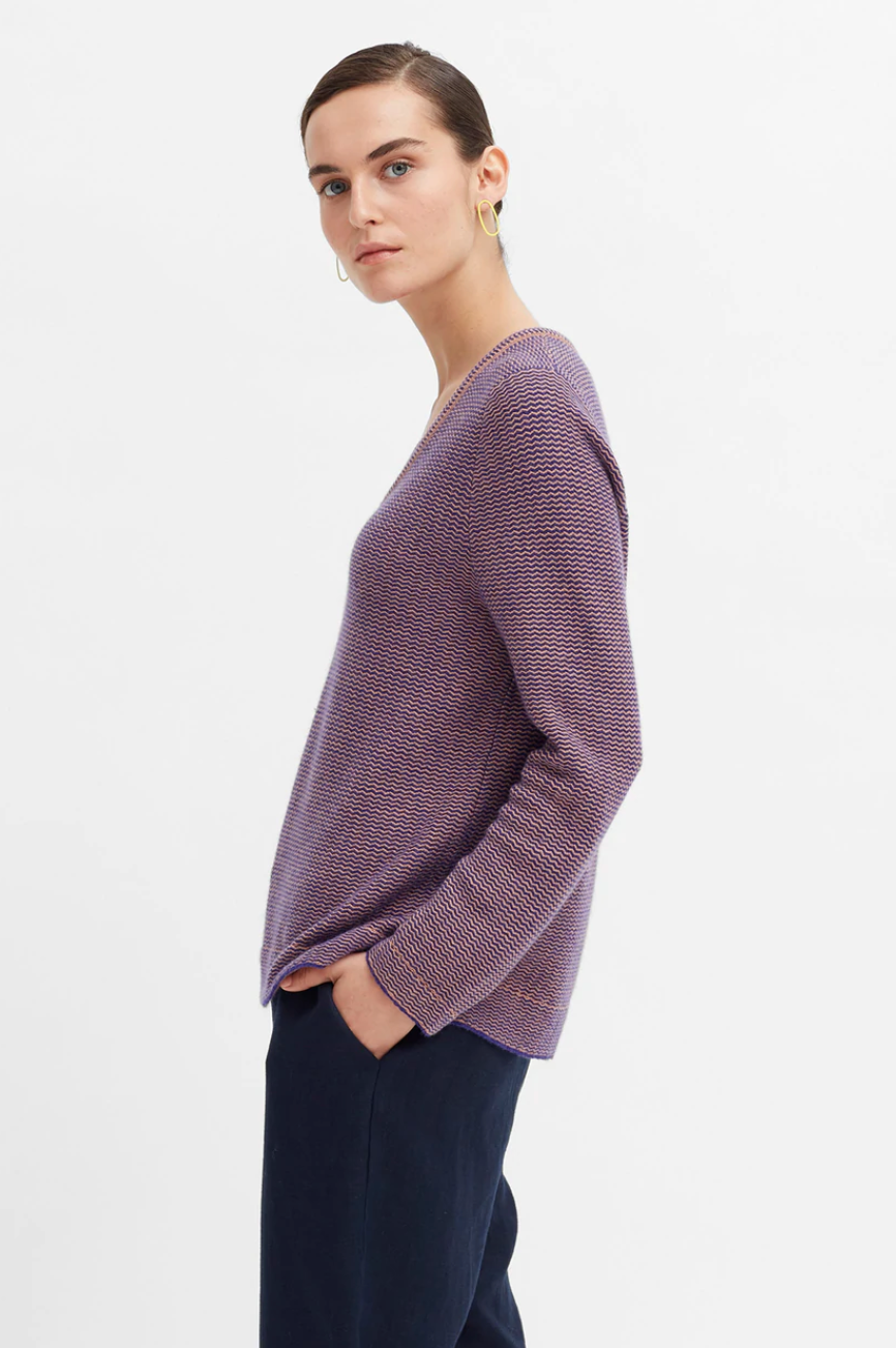 Listra Sweater - Rose/Electric Blue
