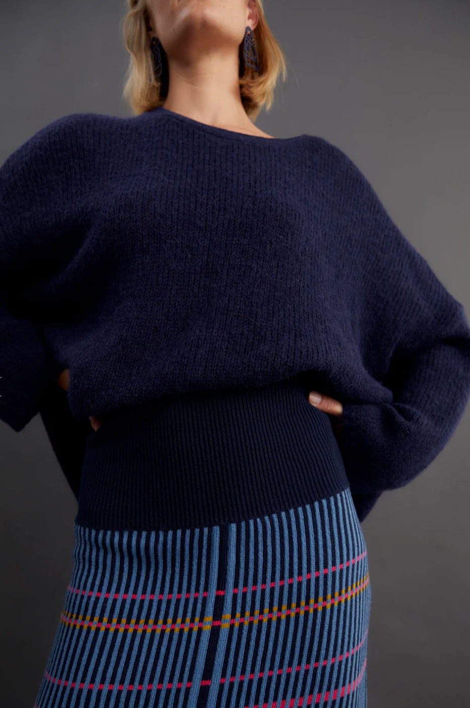 Elk Agna Sweater - Steel Blue