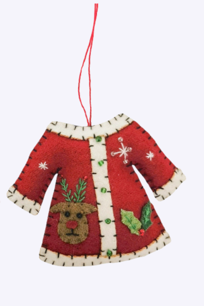 Christmas Coats Hanging Decoration - Red or White