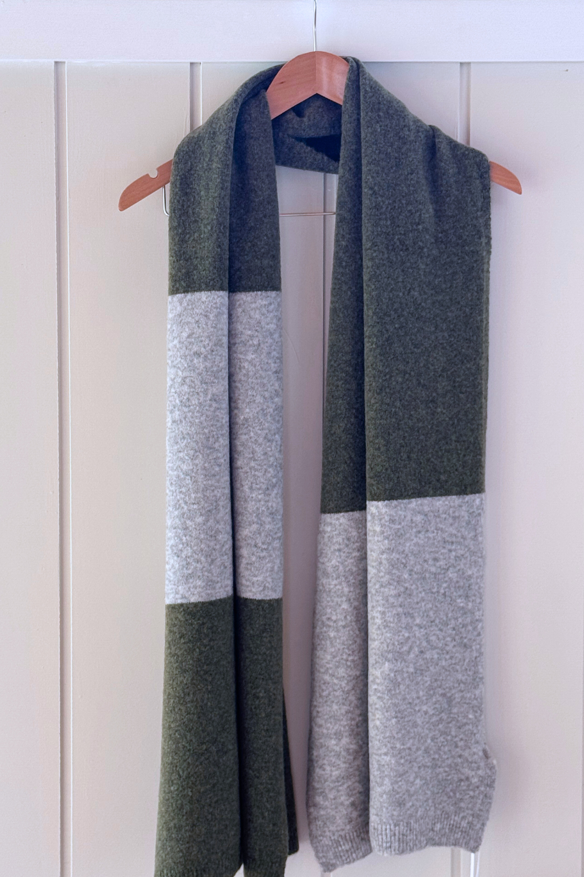 Scarf - Colour Block Sage + Grey