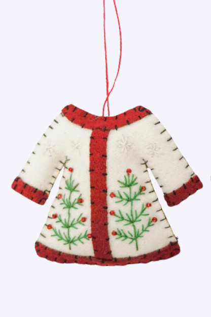Christmas Coats Hanging Decoration - Red or White