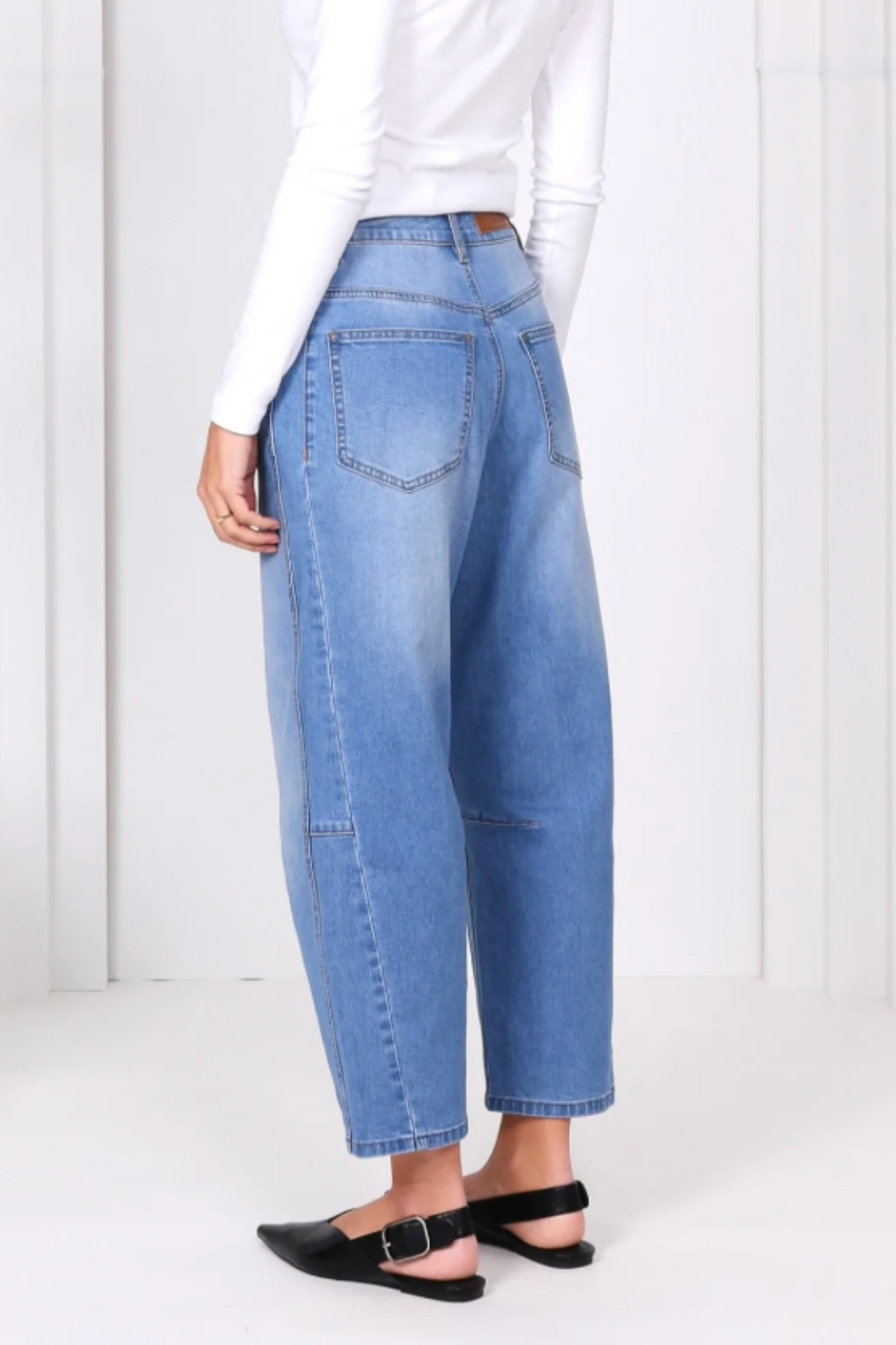Monaco "Toni" Barrel Leg Jeans -Light Blue