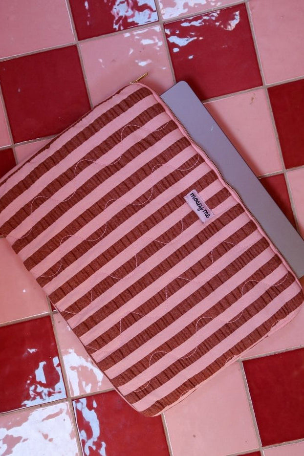Mosey & Me Laptop Case - Sundae Seersucker