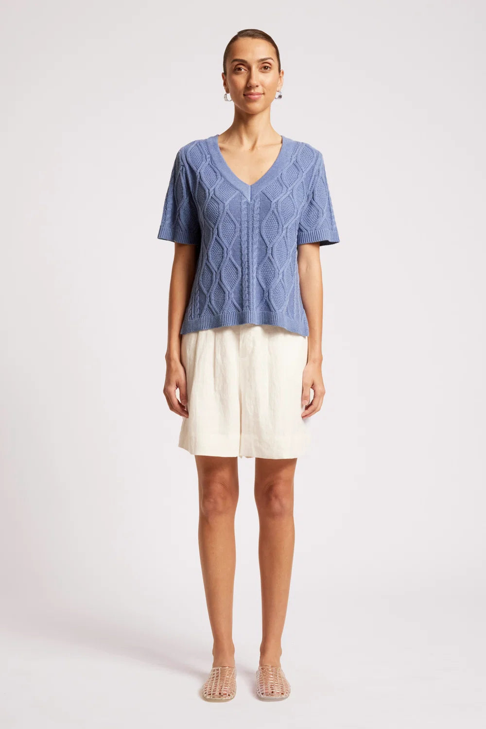 Casa Cable V Knit - Marine