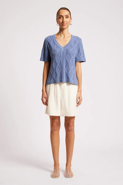 Casa Cable V Knit - Marine