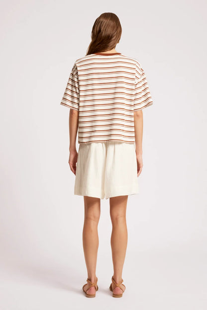 Paloma Striped Tshirt - Dune / White