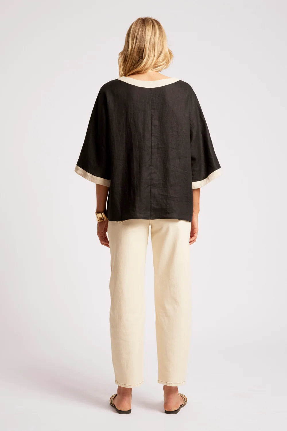 Maris Relaxed Splice Top - Black / Tusk