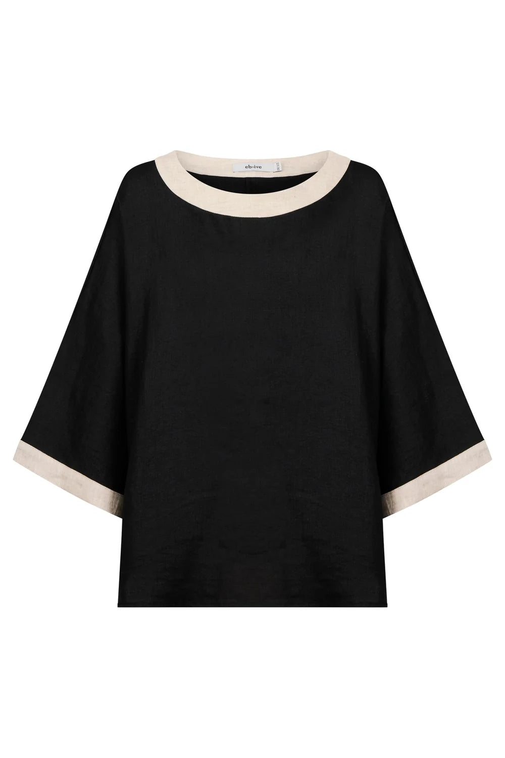 Maris Relaxed Splice Top - Black / Tusk