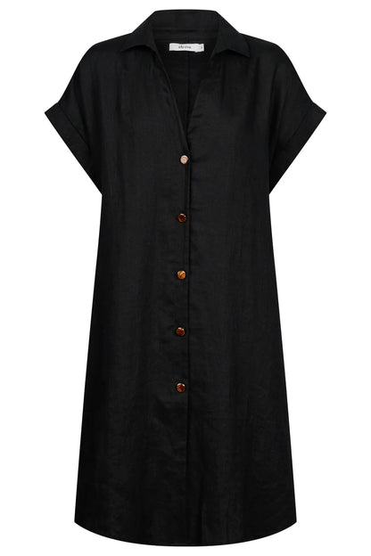 Maris Shirt Dress - Black